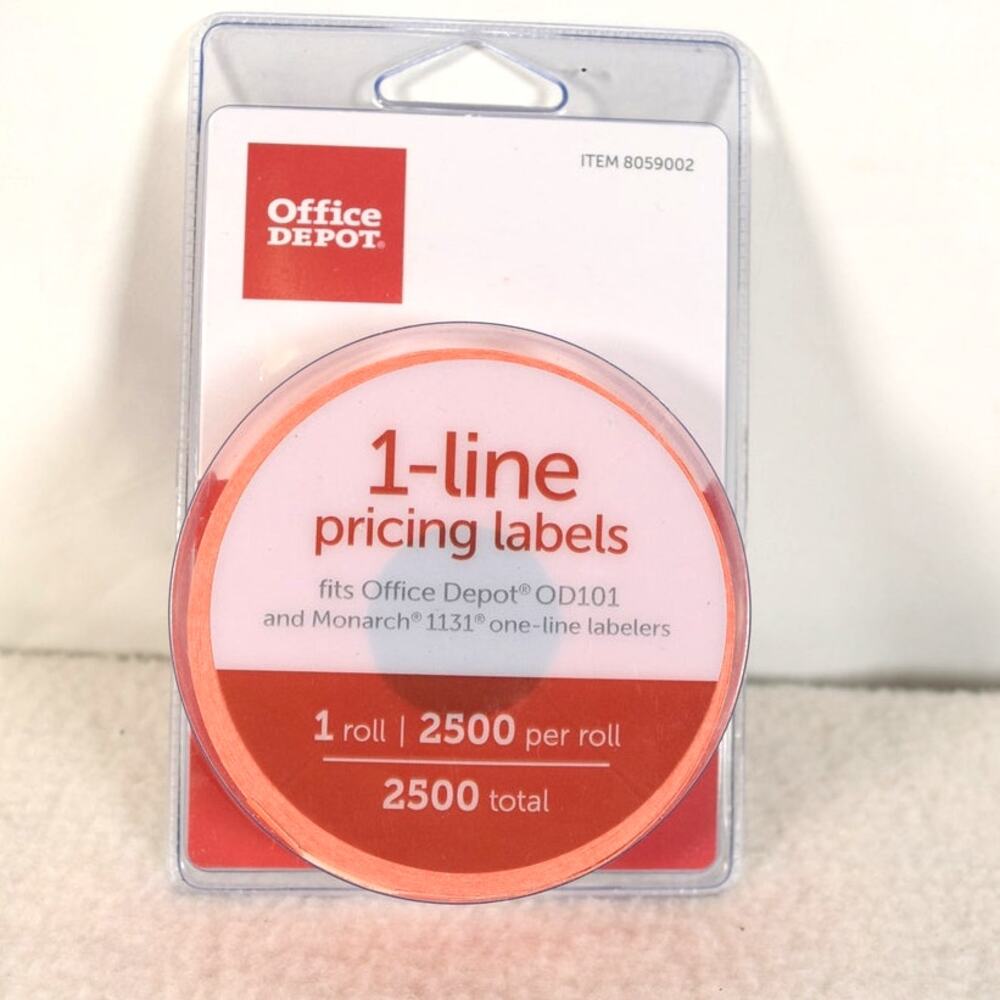 1-Line Pricing Labels1 Rolls 2500 White Labels for HD101 Labeler  Item 8059002